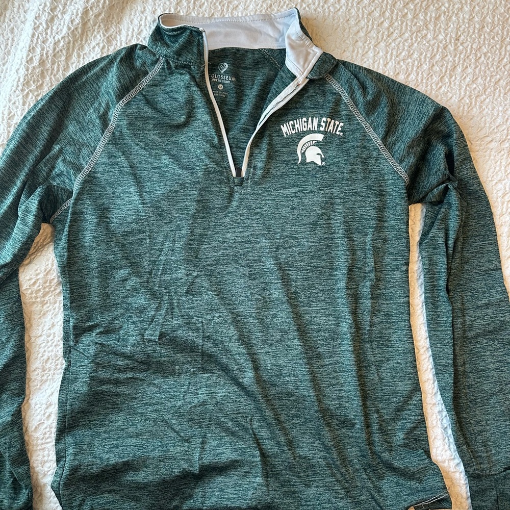 Colosseum Green and White Michigan State Quarter-Zip